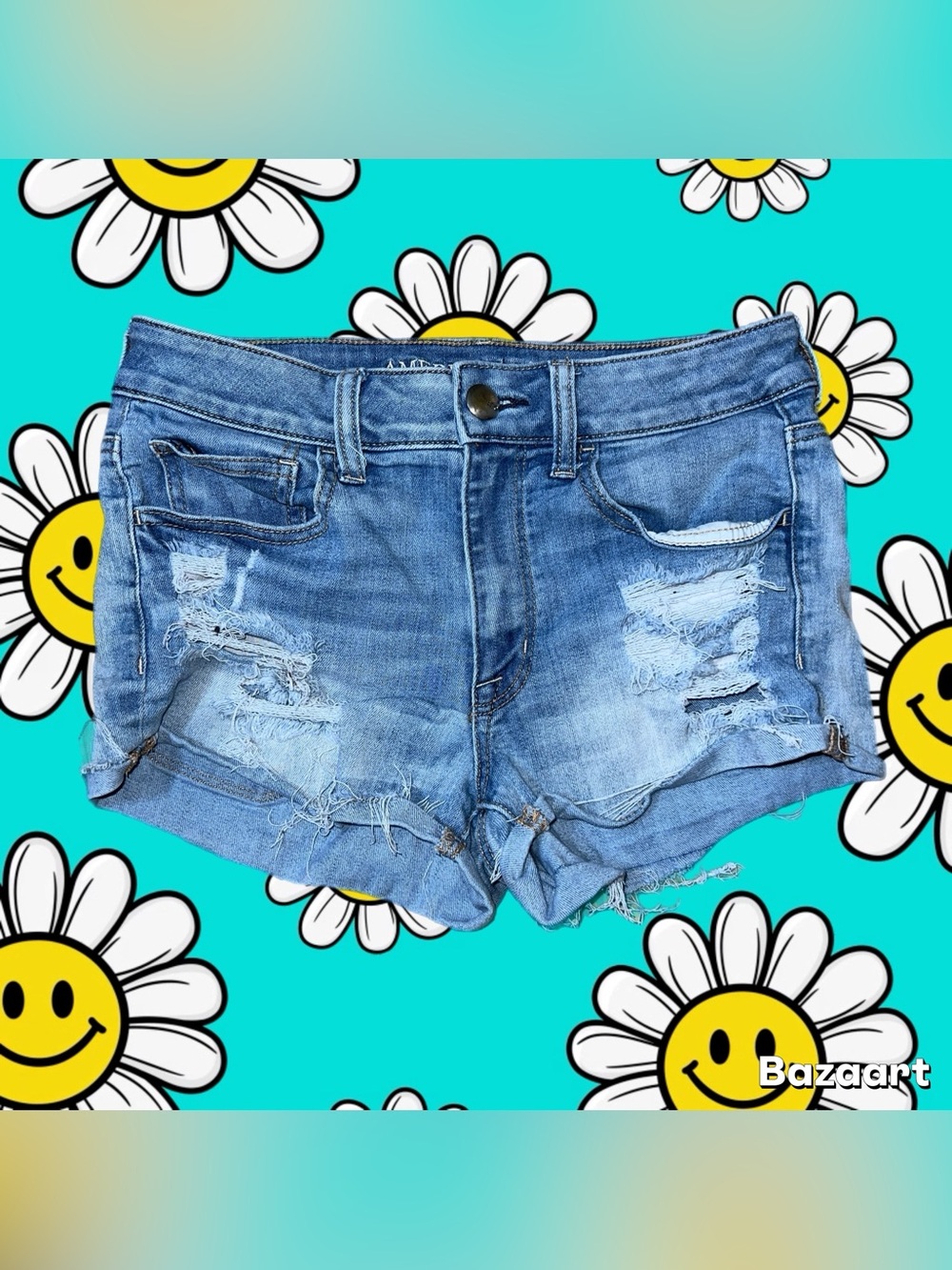American Eagle Hi-Rise Cheeky Shortie Denim Shorts